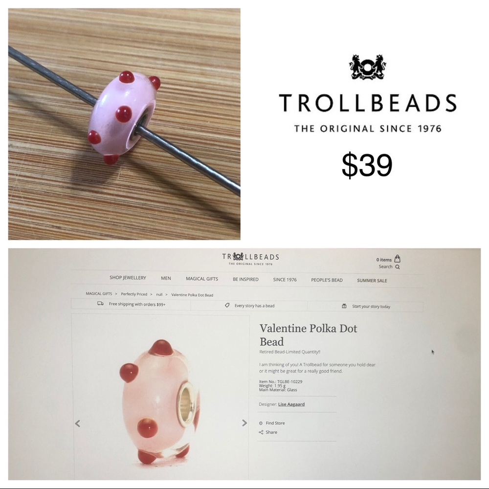 Trollbeads - Valentine Polka Dot Bead